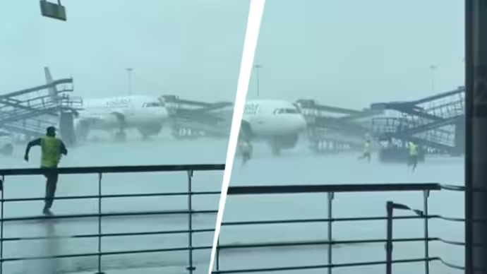 Delhi Airport Chaos: Strong Winds Send Ground Equipment Crashing Into 3 Air India Aircraft, DGCA Orders Probe